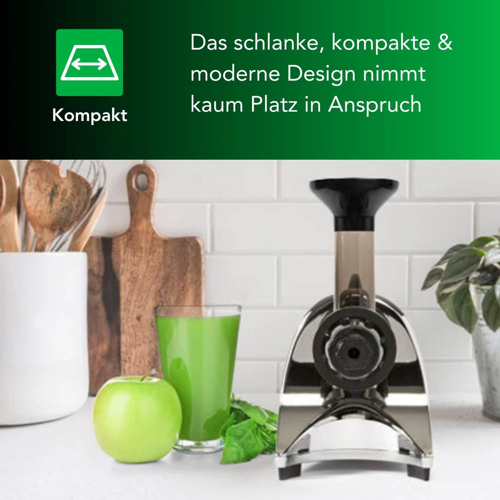 Tribest Solostar 4 Slow Juicer – pozioma sokowirówka do warzyw i owoców – 47 obr./min, 120 W – elektryczna wyciskarka do soków – biała