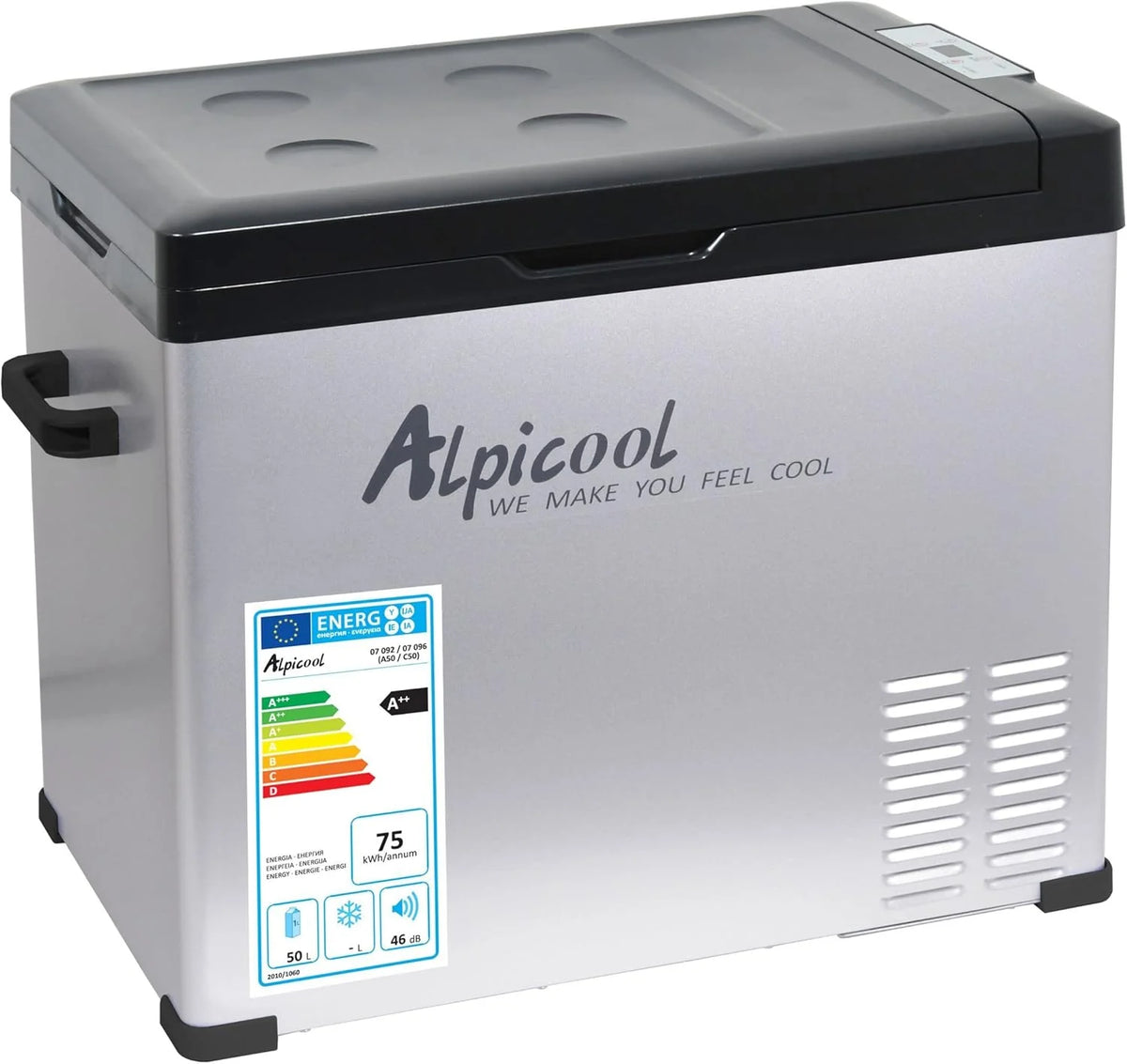 Compass 07096 lodówka podróżna Alpicol z kompresorem 50 l 230/24/12 V -20 °C szara