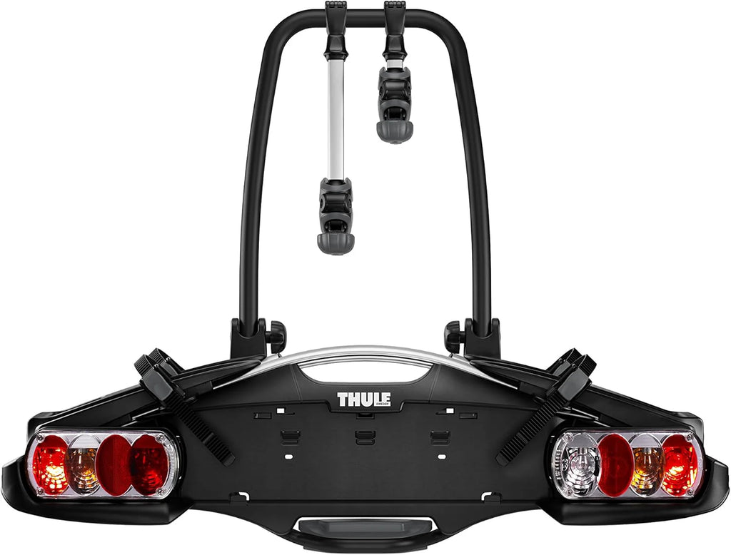Thule 924000 VeloCompact 213-pinowy aluminiowy bagażnik rowerowy na hak holowniczy, 130 cm x 56 cm x 76 cm, czarny, 2 sztuki