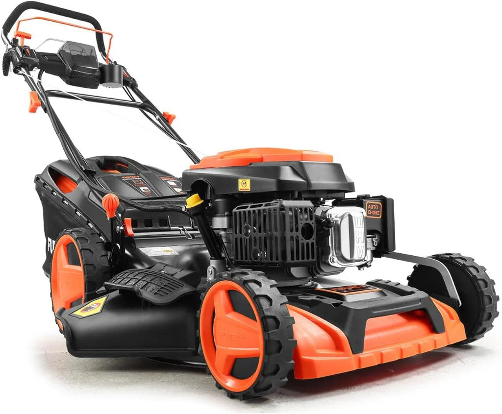 Kosiarka spalinowa FUXTEC 4w1 FX-RM5196eSPRO, 6 KM / 4,4 kW, szer. koszenia 51 cm, naped tylny regulowany, 4-suwowa, 25–75 mm, kosz 60 l i funkcja mulczowania