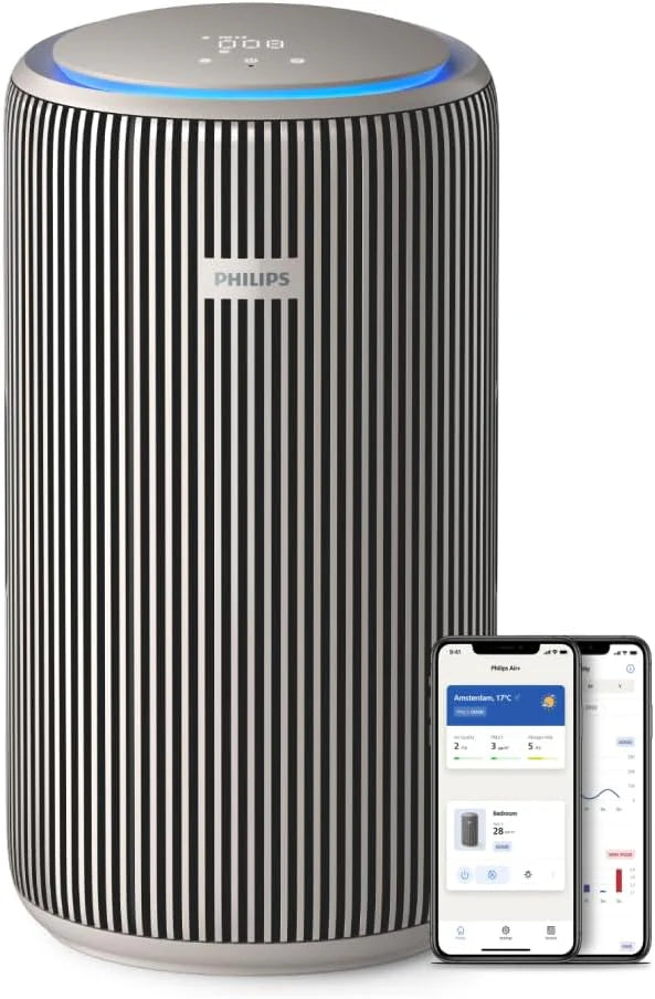 Philips Oczyszczacz powietrza z serii 4200, HEPA NanoProtect + podwójny filtr z aktywnym węglem, CADR 600 m³/h dla 156 m², bardzo cichy, inteligentny i energooszczędny (AC4221/11)