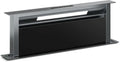 Klarstein Verosteel Downdraft okap kuchenny 90 cm – klasa energetyczna A++, zwiększenie wydajności 906,2 m³/h, obsługa dotykowa, LED, aluminium i szkło, filtr do zmywarki, cichy okap kuchenny