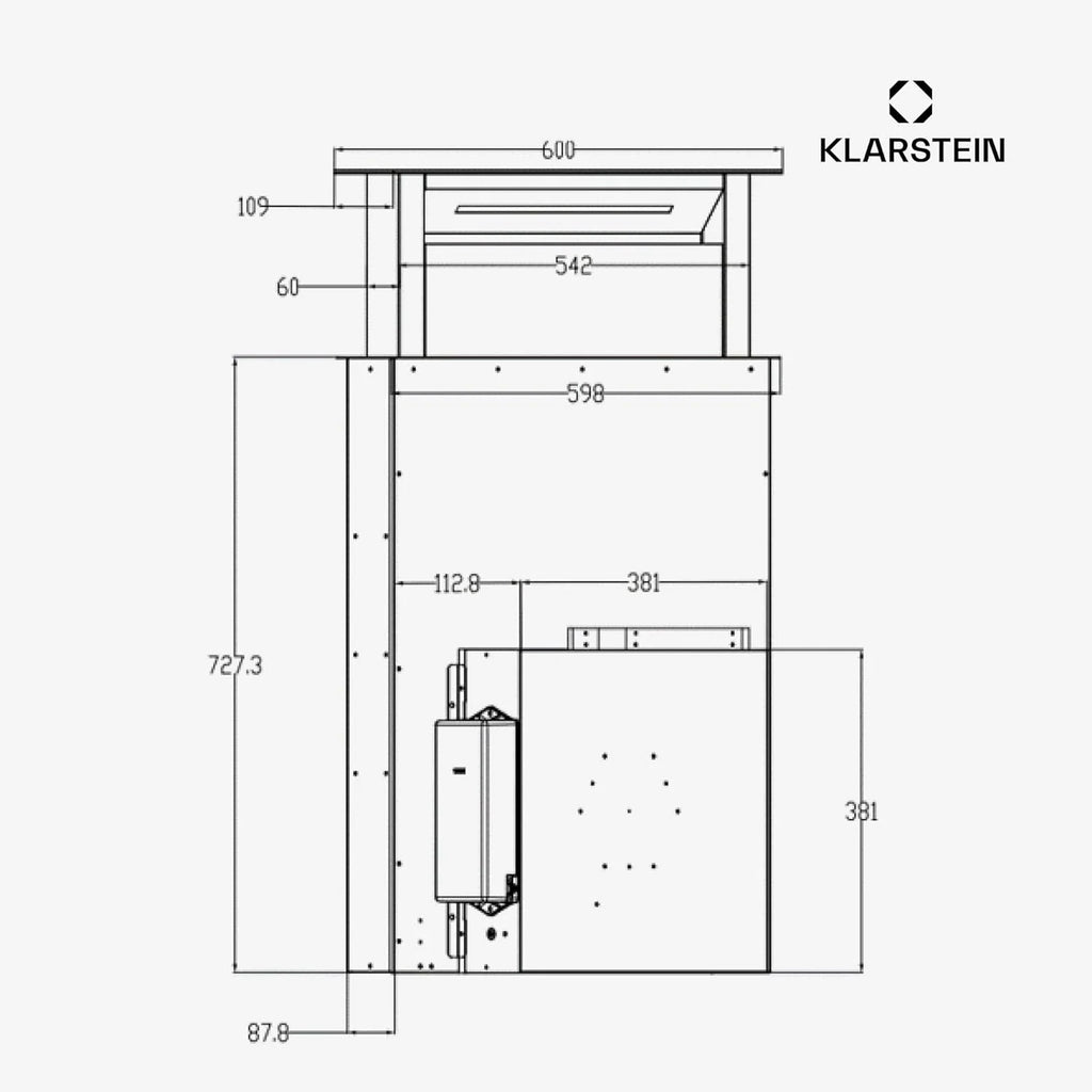 Klarstein Okap kuchenny 90 cm wyciąg w dół, wyciąg kuchenny recyrkulacja 2 w 1, przepływ powietrza 576 m³/h, wentylator wyciągowy ze światłem LED i panelem dotykowym