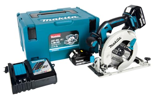 Makita DHS680RMJ ręczna piła tarczowa 57 mm, 18 V, 4,0 Ah, 2 baterie i ładowarka w walizce Makpac