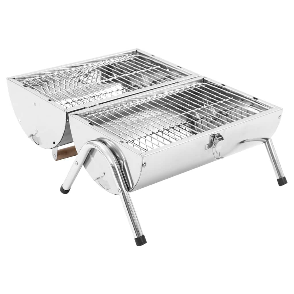 Grill węglowy stołowy ze stali nierdzewnej, podwójny, vidaxl