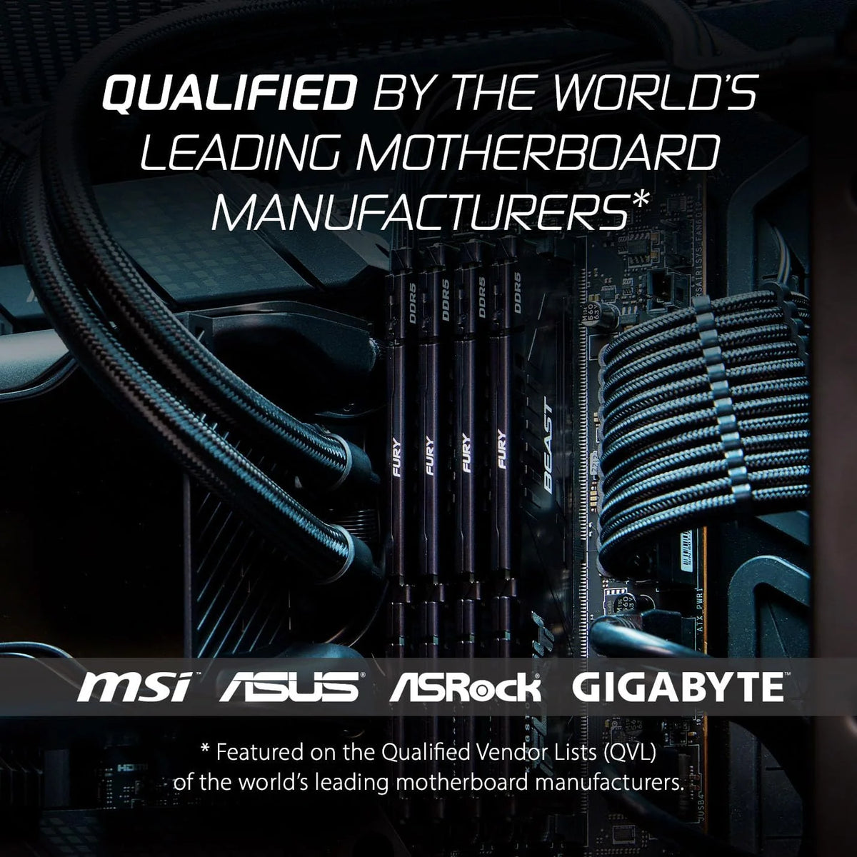 Kingston FURY Beast Black 16GB 6000MT/s DDR5 CL30 DIMM Desktop Gaming Memory Pojedynczy moduł - KF560C30BBE-16