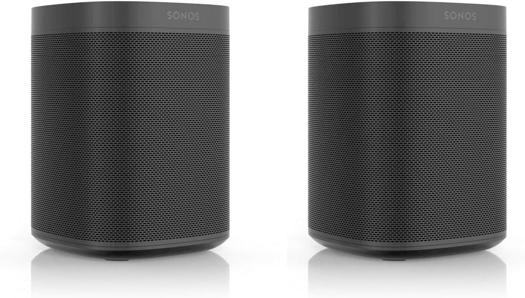 Sonos One SL Smart Speaker inteligentny głośnik domowy, mocny dźwięk, transmisja strumieniowa Wi-Fi, funkcja multiroom, sterowanie z poziomu aplikacji i AirPlay2, zestaw 2 szt., kolor czarny