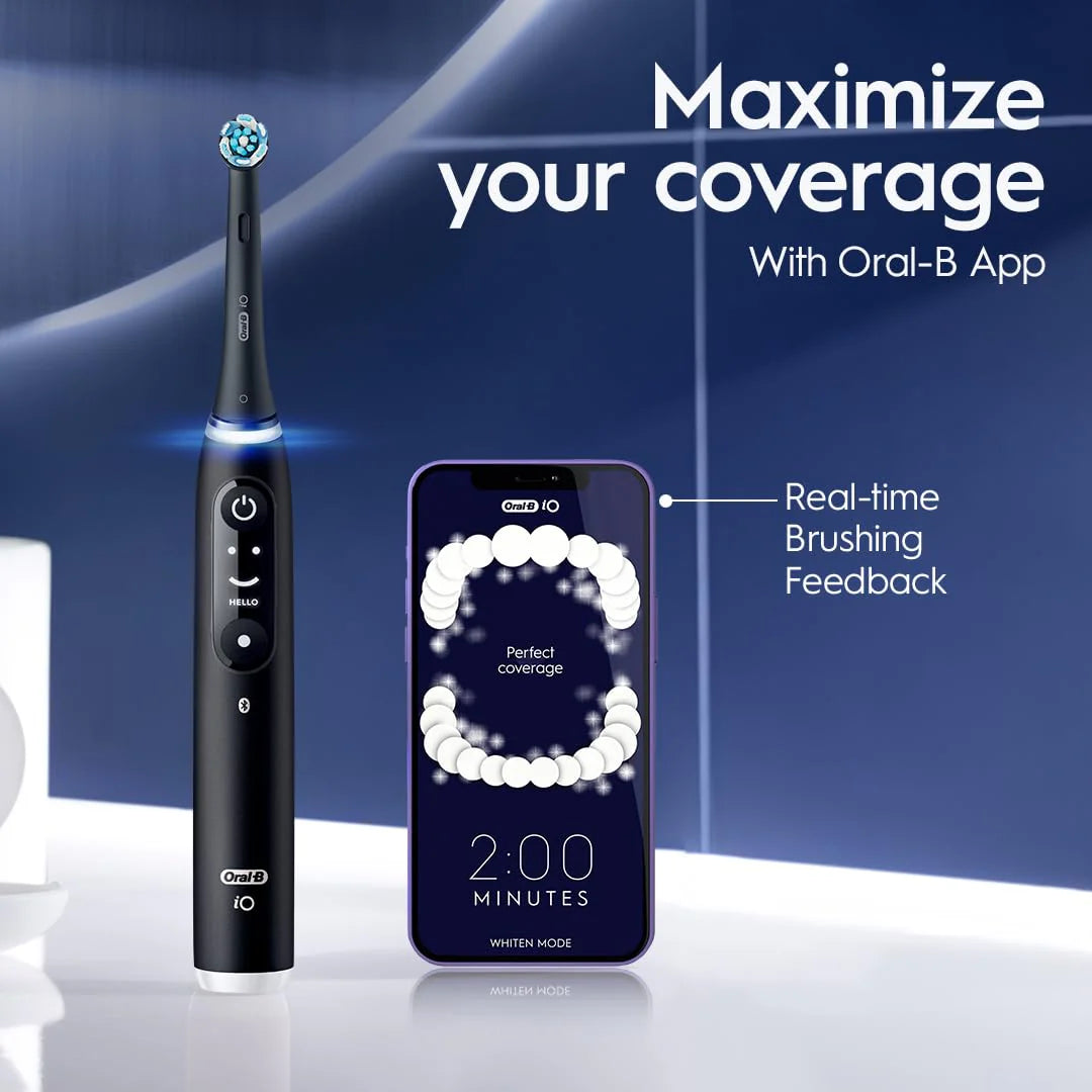 Oral-B iO Series 6 Elektryczna szczoteczka do zębów z widocznym czujnikiem ciśnienia, ochrona dziąseł, 2-minutowy timer, 5 ustawień czyszczenia, 1 główka szczoteczki do zębów: