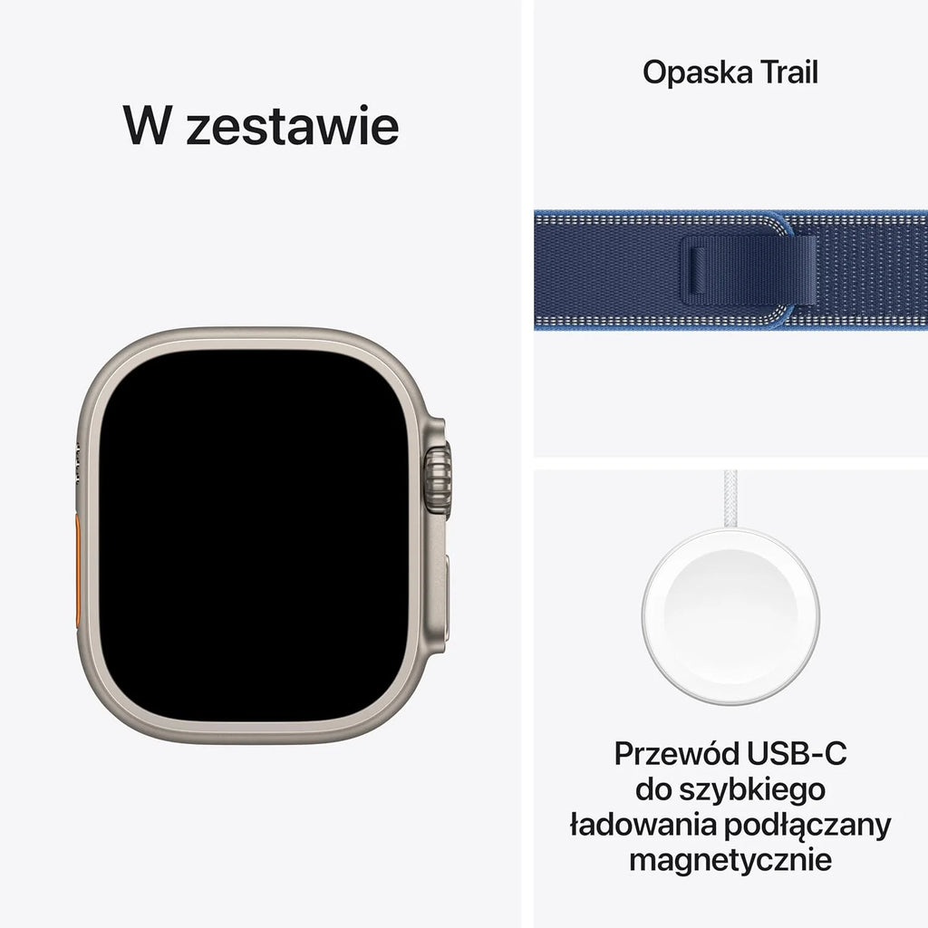 Apple Watch Ultra 3 GPS + Cellular 49 mm, najwyższej klasy zegarek do biegania i innych sportów z wytrzymałą kopertą z tytanu kolor czarny + Alpine Loop kolor czarny - M