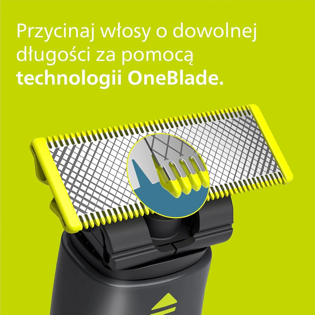 Philips Golarka Series 7000 – golarka elektryczna do golenia na mokro i na sucho z technologią SkinIQ z wysuwanym trymerem, pojemnikiem do szybkiego czyszczenia i wkładem, Philips One Blade