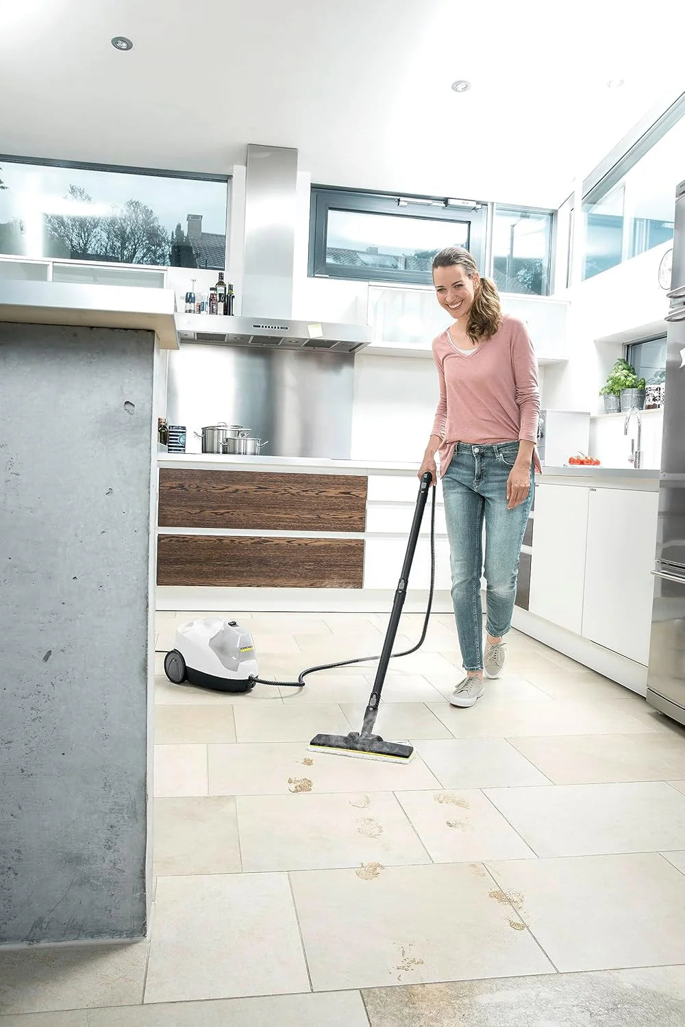 Kärcher Parownica SC 5 EasyFix Iron Plug z przyłączem gorącej wody, ciśnienie pary: 4,2 bara, czas nagrzewania: 3 minuty, powierzchnia: około. 150 m², Zbiornik: 0,5 l i 1,5 l
