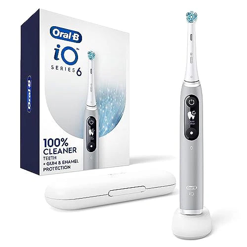 Oral-B iO Series 6 Elektryczna szczoteczka do zębów z widocznym czujnikiem ciśnienia, ochrona dziąseł, 2-minutowy timer, 5 ustawień czyszczenia, 1 główka szczoteczki do zębów: