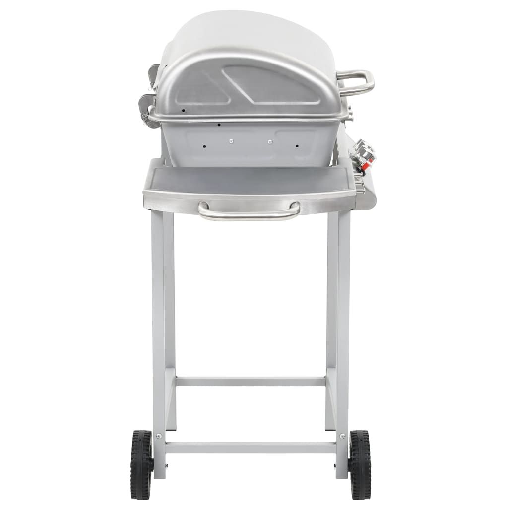 VidaXL przenośny grill gazowy z 2 strefami, stal nierdzewna w kolorze srebrnym