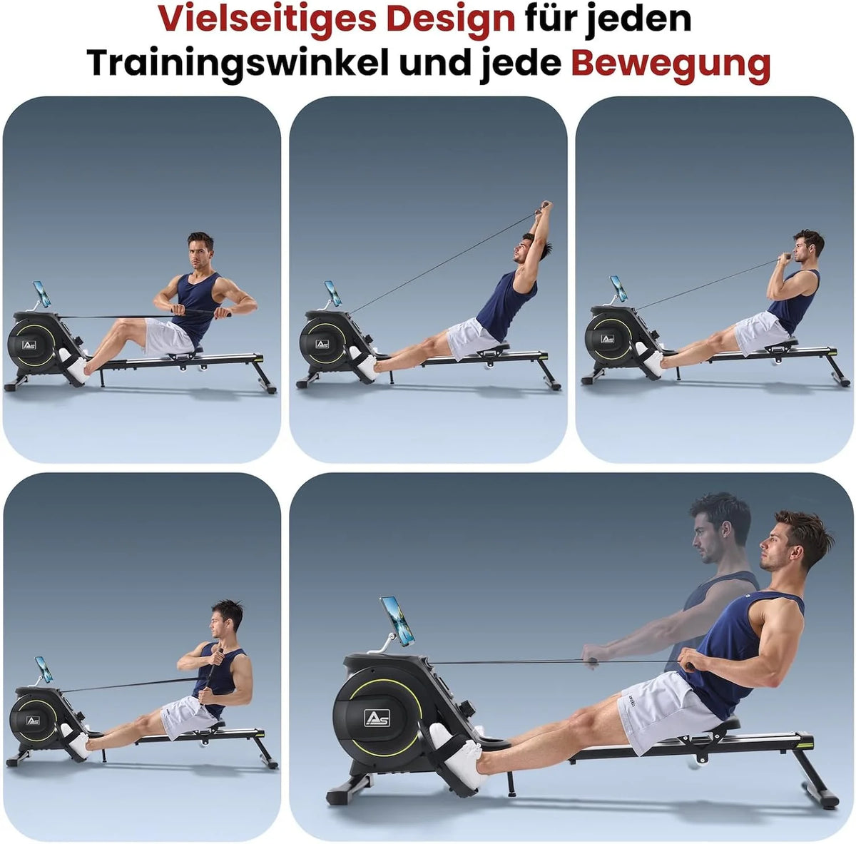 AsVIVA RA11 wioślarz składany | magnetyczny system hamowania i elektronicznie regulowany opór | wioślarz do domu | trening całego ciała i wytrzymałość | fitness | domowy trener do budowy mięśni i