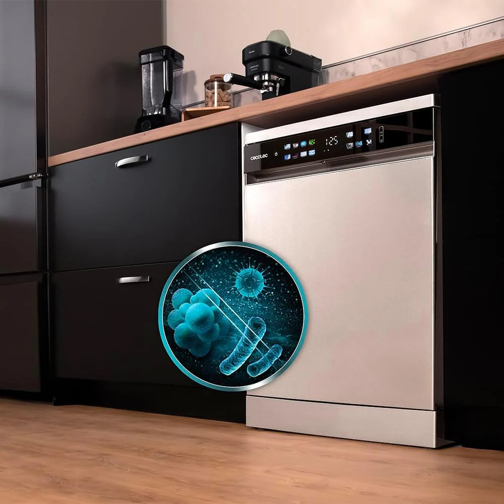 Cecotec Zmywarka do zabudowy Bolero Aguazero 6210 Inox D. 60 cm, 15 koców, klasa D, Display Color, trzecia taca, 14 programów, podwójna strefa, elektroniczny Aquastop, regulowana taca, AutoClean