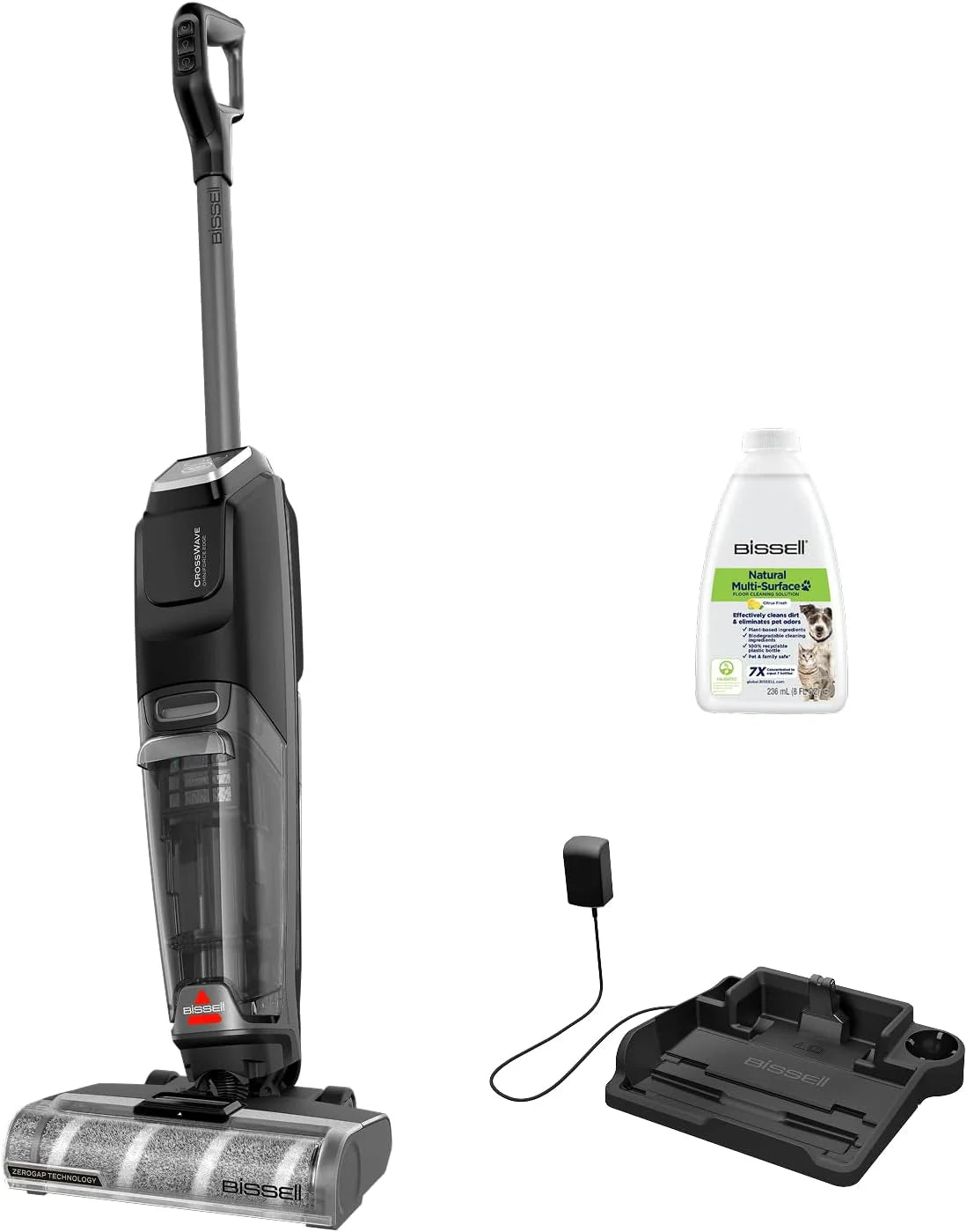 BISSELL CrossWave OmniForce, Odkurzacz Bezprzewodowy Mokro i Sucho, Odkurzanie i Mycie lub tryb Wyłącznie Odkurzania, Odkurzacz Piorący o Wysokiej Mocy, 240m² Czyszczenia Wielopowierzchniowego, 3912N
