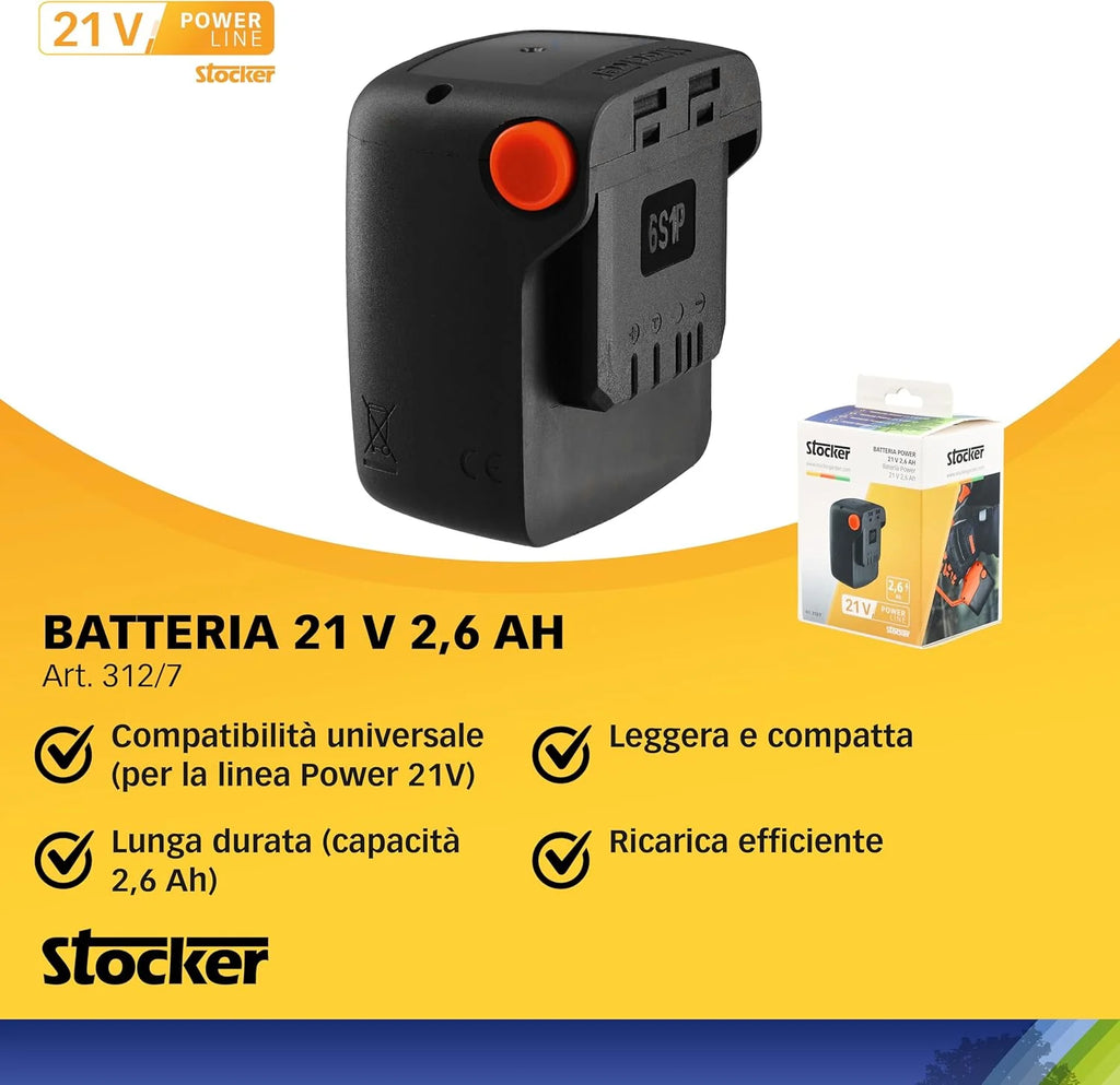 STOCKER - Zestaw do przycinania piły łańcuchowej z teleskopową rączką Magma E-150 LA 21V - akumulator 2,6 Ah i olej smarujący w zestawie - cięcie do 3,5 m - lekka i wydajna