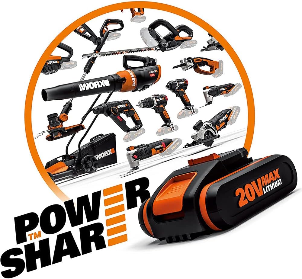 WORX WG385E Nitro Akumulatorowa Pilarka Łańcuchowa 40V(2 x 20V), Silnik Bezszczotkowy, Automatyczne Napinanie i Smarowanie Łańcucha, Długość Cięcia 40 cm, Prędkość Cięcia 18m/s