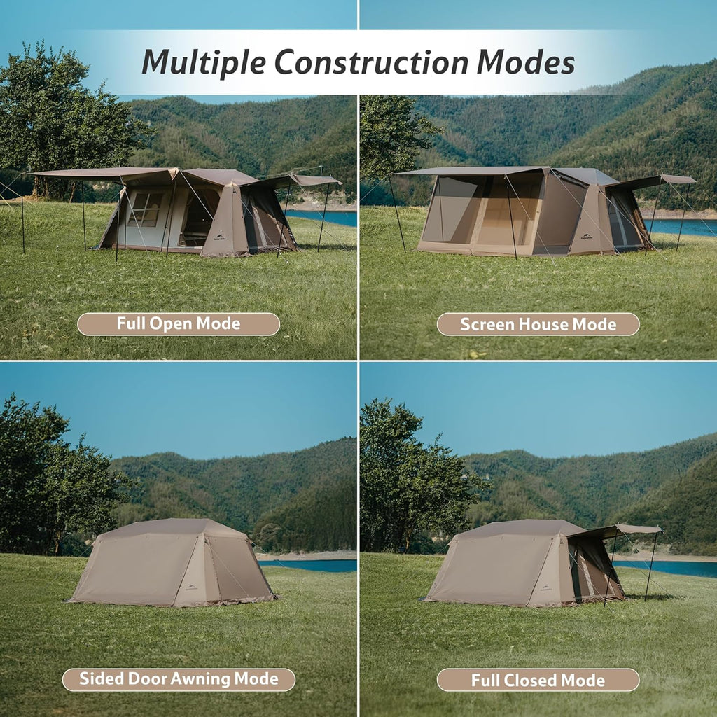Naturehike Village namiot rodzinny, 13,0 ㎡, namiot typu pop-up, namiot domowy, kemping, namiot kempingowy dla 4-6 osób, duży namiot tunelowy o wodoodporności 2000 mm słupa wody