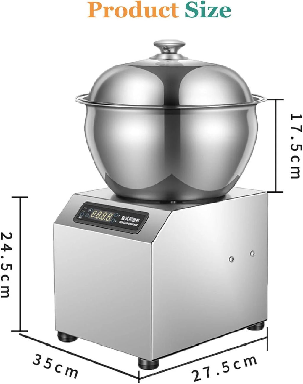 Komercyjny mikser do żywności z funkcją pomiaru czasu, elektryczna maszyna do wyrabiania ciasta 1800 W, z widoczną pokrywą do pizzerii piekarniczej (8 kg, 220 V)