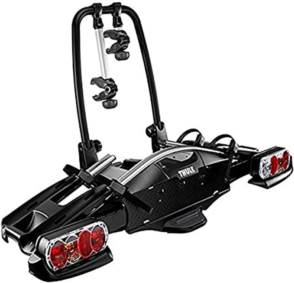 Thule 924000 VeloCompact 213-pinowy aluminiowy bagażnik rowerowy na hak holowniczy, 130 cm x 56 cm x 76 cm, czarny, 2 sztuki