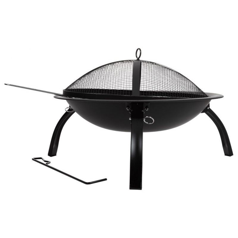 Metalowy grill ogrodowy z rusztem - czarny