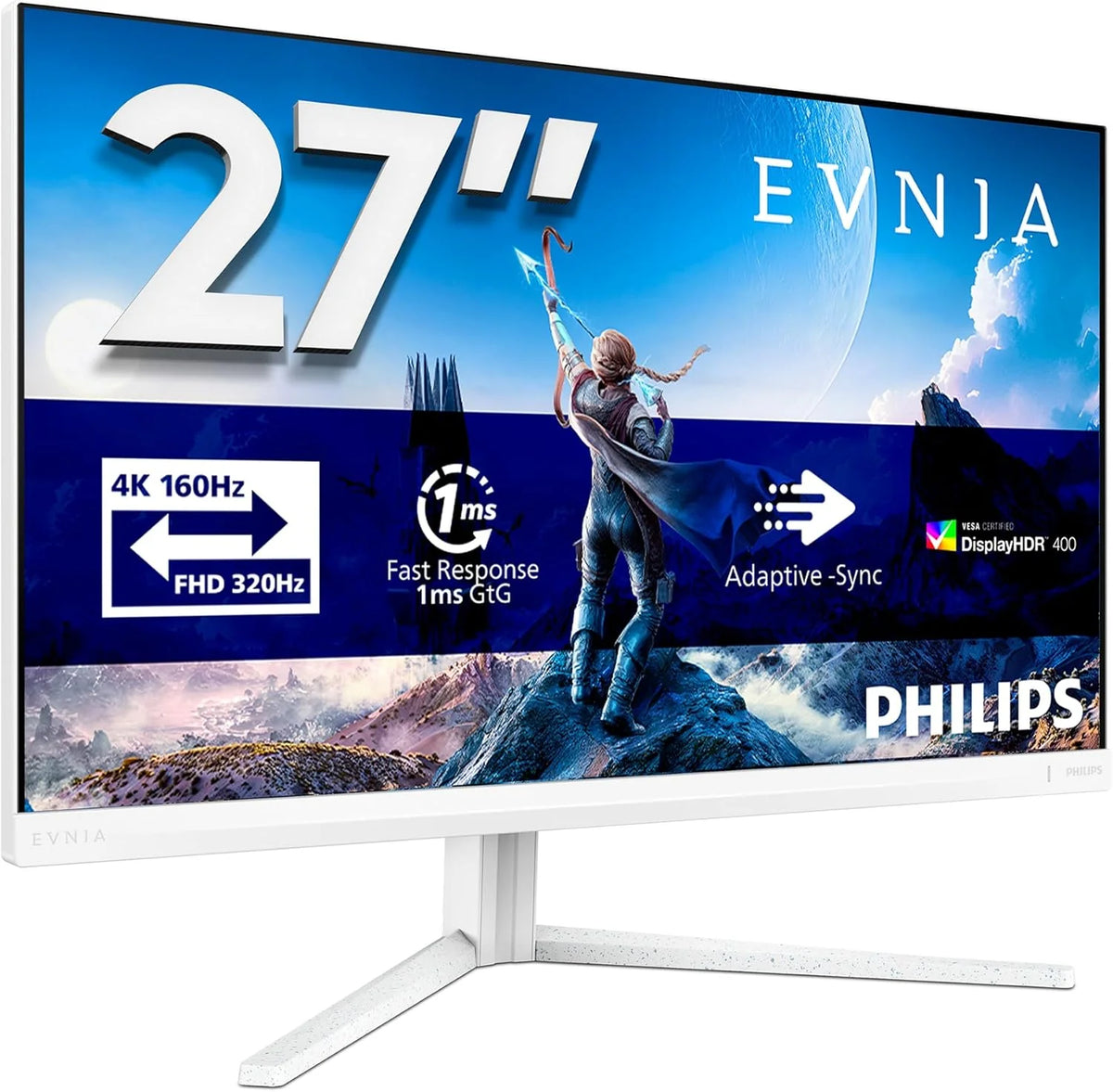 Philips Evnia 27M2N5901A Monitor gamingowy 68.6 cm UHD, 160 Hz, 1 ms, G-Sync comp., HDR400 (3840x2160, 160Hz, 2x HDMI 2.1, DisplayPort 1.4, USB-C (65 W Power Delivery), koncentrator USB, czarno-szary