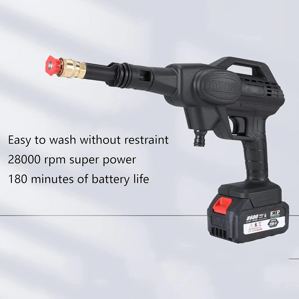 Myjnia strumieniowa do samochodów Patio Wash Lanca Dysza Bezprzewodowa dysza Turbo Myjki ciśnieniowe Elektryczny dom 24 v bateria litowa Przenośny bezprzewodowy 300 w, czerwony