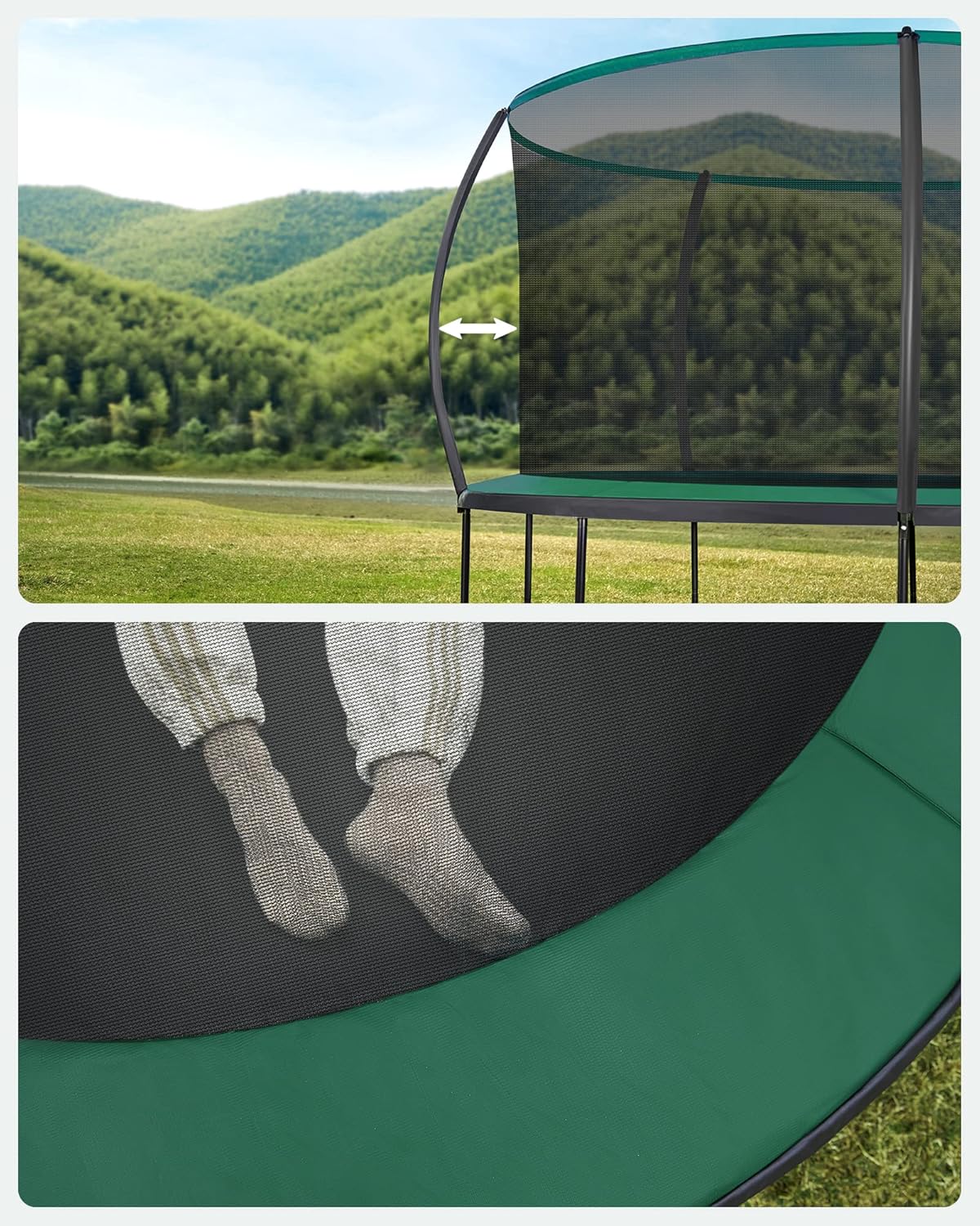 SONGMICS Trampolina dziecięca, siatka ochronna, poduszki bezpieczeństwa, drabina, stalowa rama