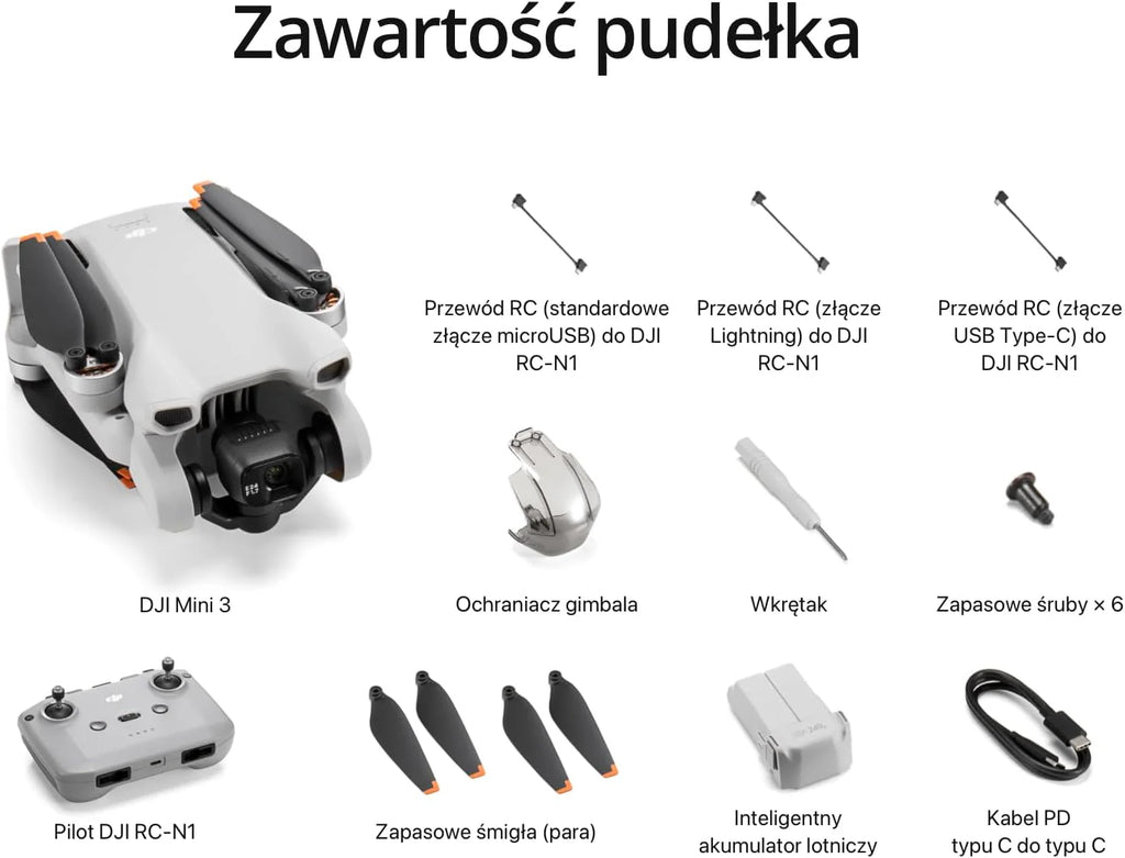 DJI Mini 3 Fly More Combo(DJI RC) Lekki i Składany Dron z Minikamerą z Opcją Nagrywania Wideo w Jakości 4K HDR, 38-Minutowym Czasem Lotu, True Vertical Shooting i Inteligentnymi Funkcjami, C0
