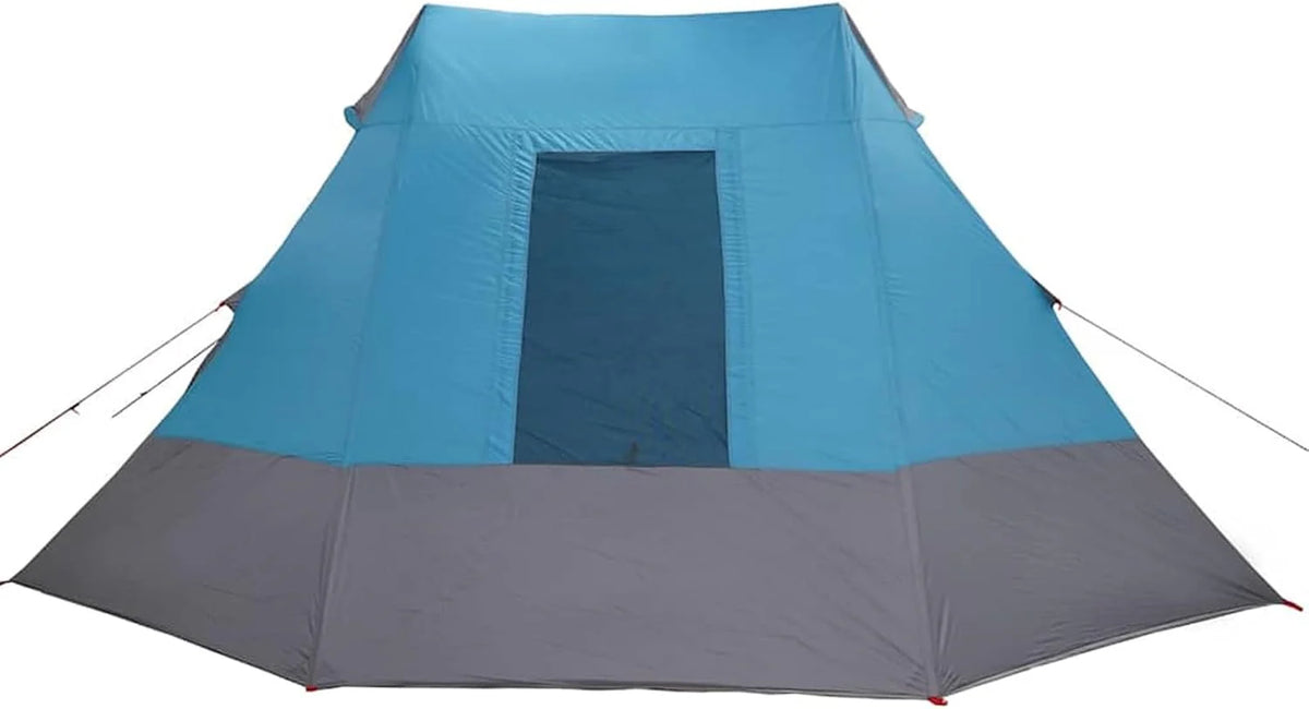 HOMELEN namiot rodzinny kempingowy, przestronny namiot tipi, niebieski, szary, poliester, tafta, 560 x 560 x 300 cm, wodoszczelny, z torbą do przenoszenia, na kemping, festiwale ogrodowe