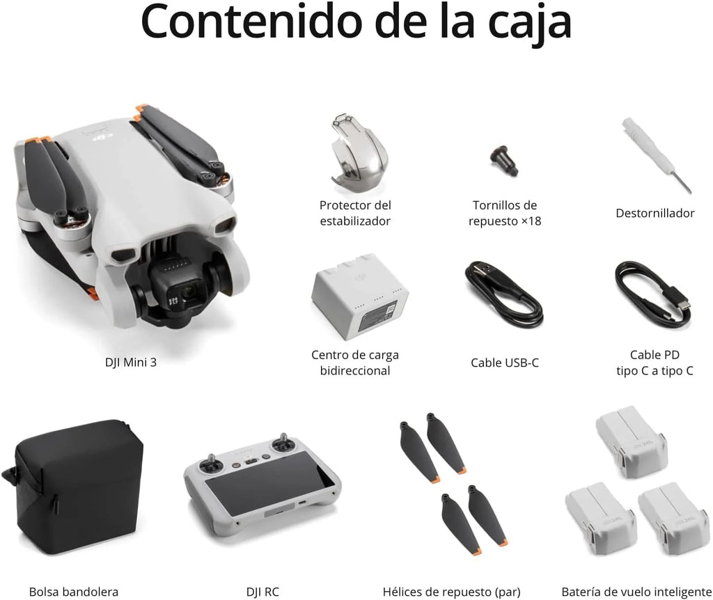 DJI Mini 3 Fly More Combo(DJI RC) Lekki i Składany Dron z Minikamerą z Opcją Nagrywania Wideo w Jakości 4K HDR, 38-Minutowym Czasem Lotu, True Vertical Shooting i Inteligentnymi Funkcjami, C0