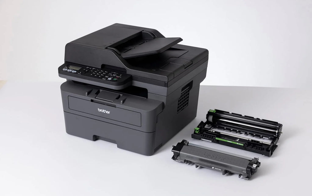Brother MFC-L2827DW wielofunkcyjna drukarka laserowa 4 w 1, 32 ppm, druk dwustronny, 2-liniowy wyświetlacz LCD, Fast Ethernet, Wi-Fi 5 GHz i USB 2.0