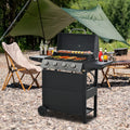 Grill gazowy SEGMART 2026 ze stali nierdzewnej z 4 palnikami – 34 200 BTU, do ogrodu/na taras z dwiema składanymi półkami i termometrem, idealny na kemping i do gotowania na świeżym powietrzu