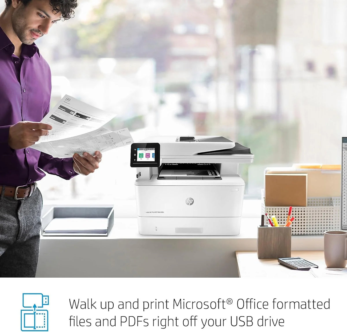 HP LaserJet Pro M428fdw wielofunkcyjna drukarka laserowa (drukarka, skaner, kopiarka, faks, WLAN, LAN, duplex, Airprint), biała, 4 w 1