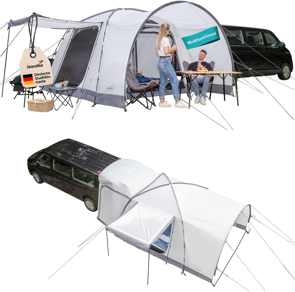 Skandika Pitea 4 Flex Protect Bundle namiot kopułowy z kluczem Van Plus | namiot kempingowy dla 4 osób, z śluzą do furgonetki, wszyta podłoga, słup wody 5000 mm, UPF 50+ | namiot, kemping, do