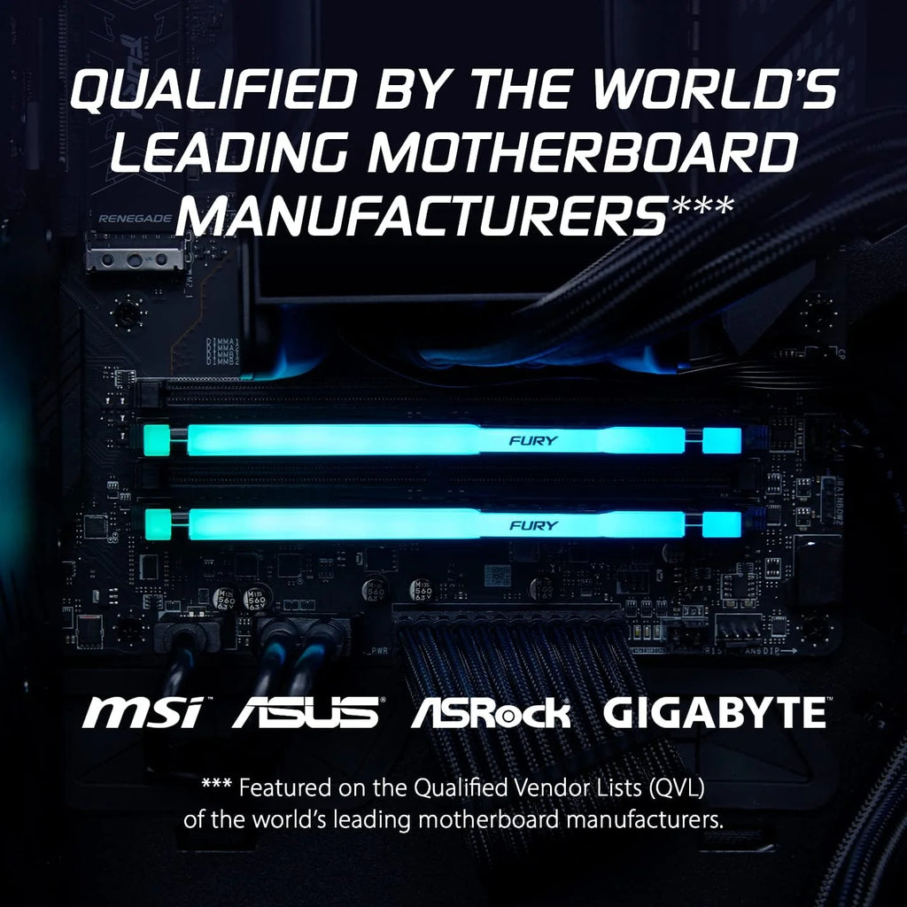 Kingston FURY Beast Czarny RGB XMP 64GB 6000MT/s DDR5 CL40 DIMM Pamięć gracza dla komputerów stacjonarnych Zestaw 4 - KF560C40BBAK4-64