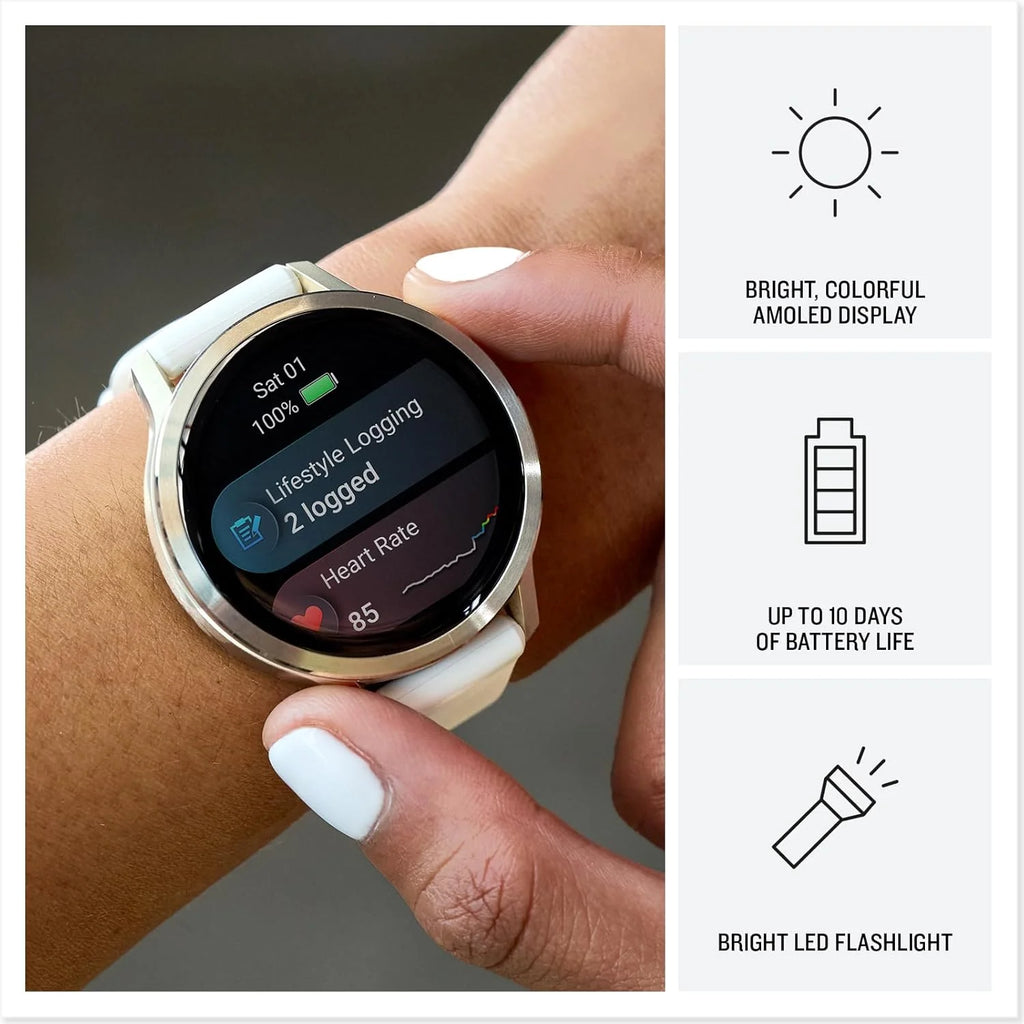 Garmin Venu 4 Premium Smartwatch GPS 41mm, AMOLED, Latarka LED, Slate Black/Black
