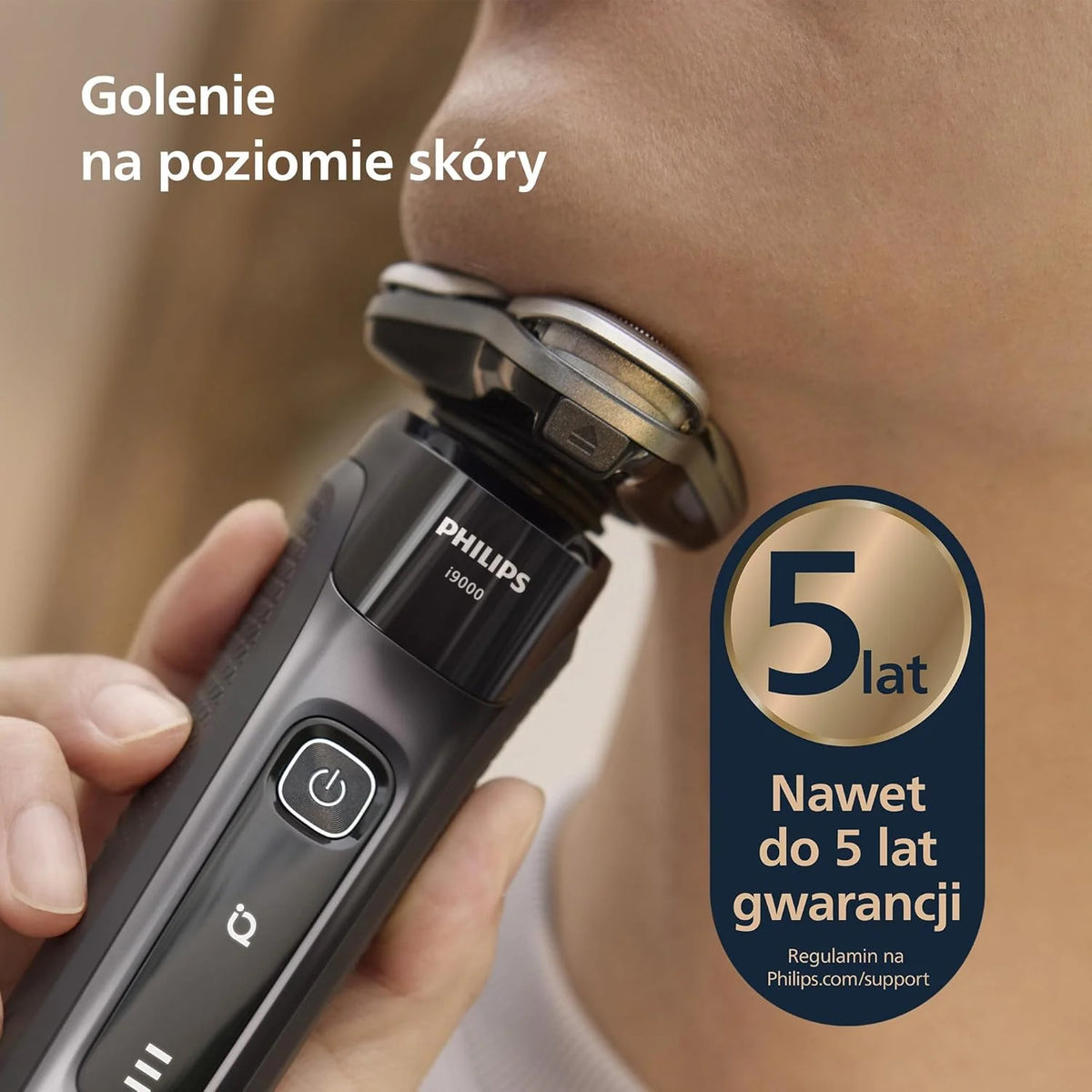 Philips Shaver i9000, golarka elektryczna do golenia na mokro i na sucho, technologią Skin IQ, systemem Triple Lift & Cut, podwójnymi ostrzami SteelPrecision obracającymi się o 360 stopni, X9000/10