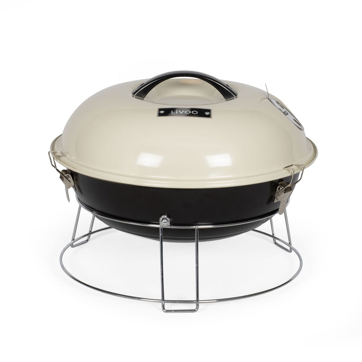 Grill węglowy Livoo 38 cm beżowy - Doc301