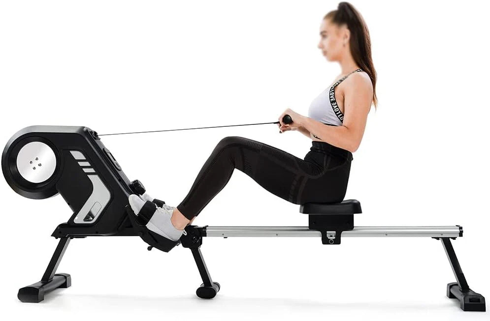 Wioślarz do domu, wioślarz składany, wioślarz z wyświetlaczem LCD, 8 stopni oporu, do fitnessu w domu wioślarz do treningu cardio, do 150kg.