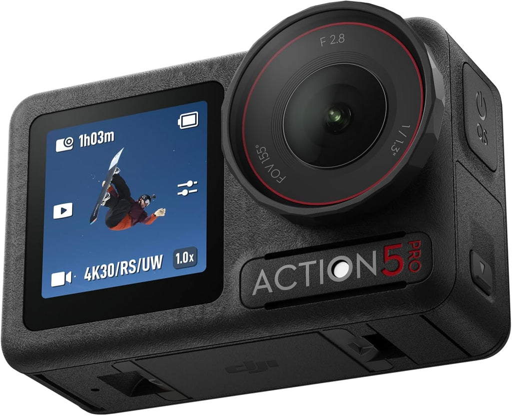 Osmo Action 5 Pro Basic Combo Wodoodporna kamera z czujnikiem 1/1,3, wideo 4K/120 fps, śledzenie tematu, stabilizacja, podwójny ekran dotykowy OLED, idealna kamera sportowa 4K, Vlog