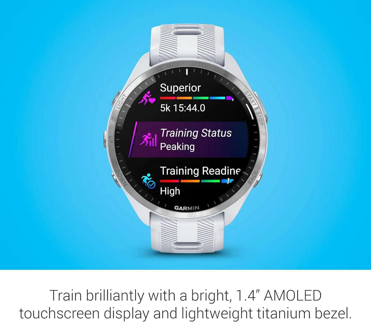 Garmin Forerunner® 965 Inteligentny zegarek do biegania, kolorowy wyświetlacz AMOLED, pomiary treningu i informacje o odzyskiwaniu, czarny i pudrowo-szary, 010-02809-00