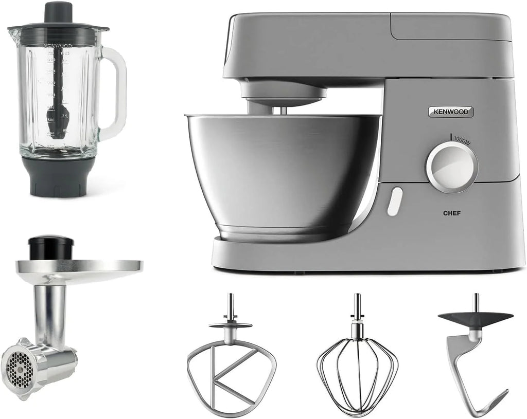 Kenwood KVC3100S Maszyna do pieczenia z ruchem planetarnym Baza, mikser i młynek do mięsa posrebrzanego