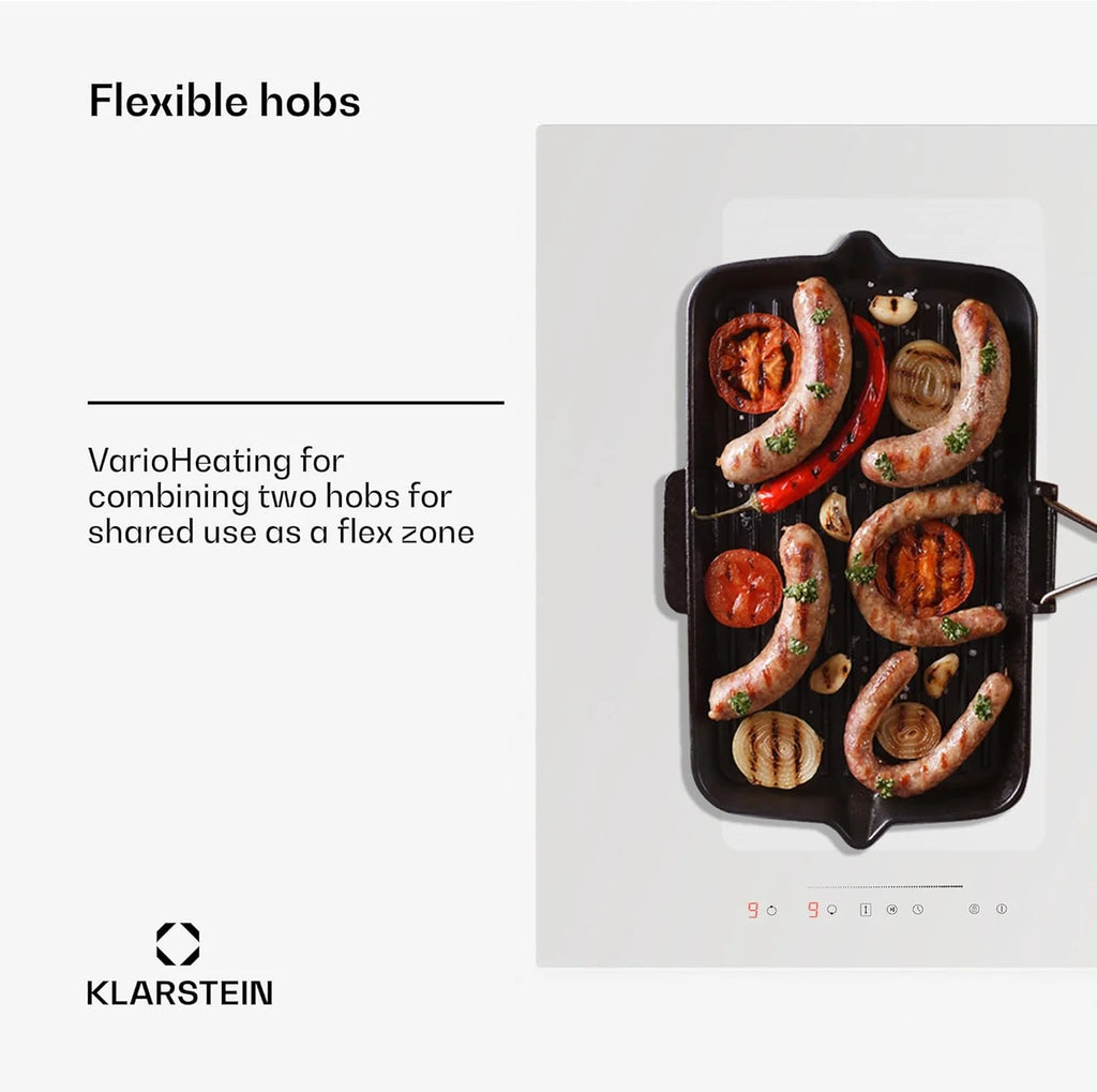 Płyta grzewcza Klarstein 2 w 1 ze zintegrowanym okapem, płyta indukcyjna z okapem do wyspy kuchennej, płyta grzewcza 90 cm ze zintegrowanym okapem, przepływ powietrza 391 m³/h, klasa energetyczna A+