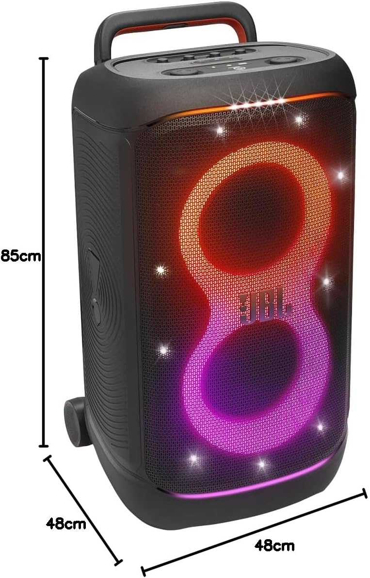 JBL Partybox 520 bezprzewodowy głośnik imprezowy Bluetooth, przenośny, czas odtwarzania 15 H, dynamiczny pokaz świetlny, IPX4, AI Sound Boost, wejście mikrofonowe, czarny