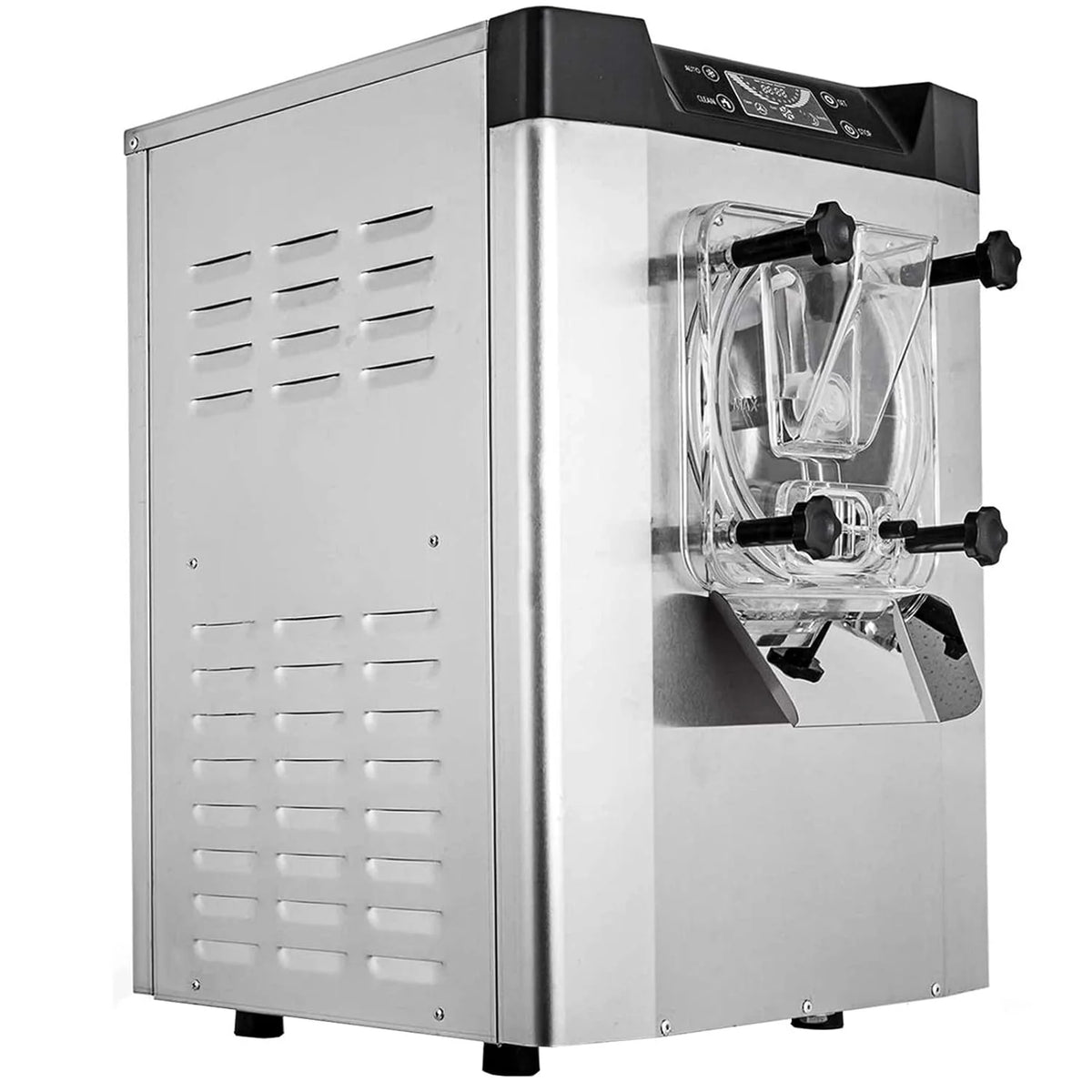 VEVOR Komercyjna maszyna do lodów, 16-20 l/h, 1400 W, z inteligentnym wyświetlaczem LCD i różnymi smakami, do baru przekąskowego, restauracji, srebrna