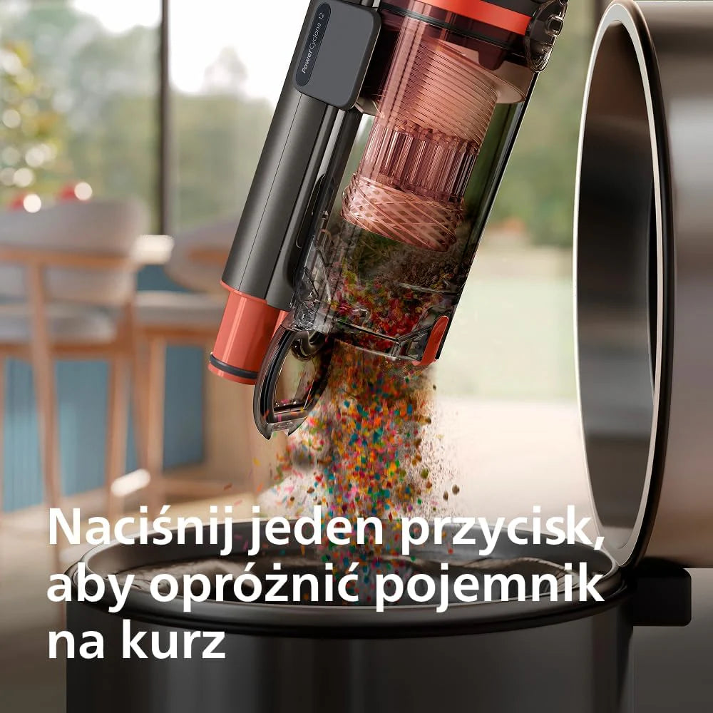 Philips SpeedPro Max Bezprzewodowy Odkurzacz Pionowy 7000 Series, Do Sierści Zwierząt, Mocne Ssanie 360°, Maks. 80 min, Bez Plątania, Do Dywanów i Twardych Podłóg, 4 Narzędzia LED (XC7065/01)