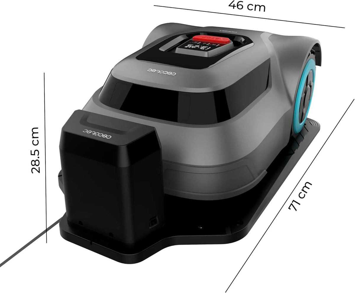 Cecotec Conga Grasshopper 500 Map Connected robot kosiarka akumulatorowa, do 500 m², bezszczotkowy silnik cyfrowy, aplikacja, uporządkowane cięcie, maksymalne nachylenie 45%, regulator ostrzy tnących