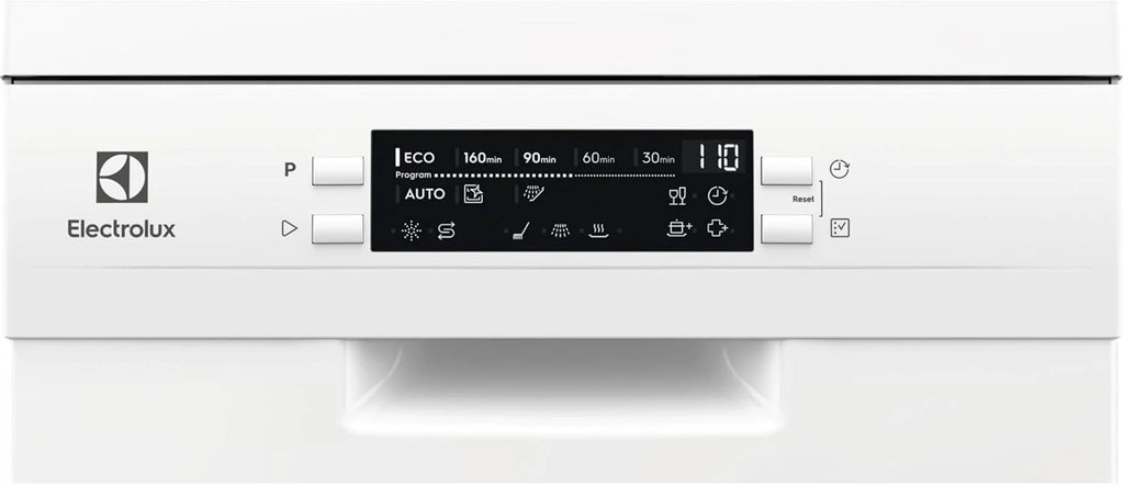 Electrolux Zmywarka, 45 cm, ESS42220SW, 9 sztućców, SatelliteClean Series 600, silnik inwerterowy, wyświetlacz cyfrowy, 8 programów, ExtraHygiene, AirDry, biały